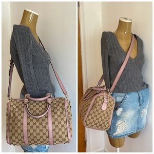 Gucci Monogram Joy Beige/Light pink Boston Bag